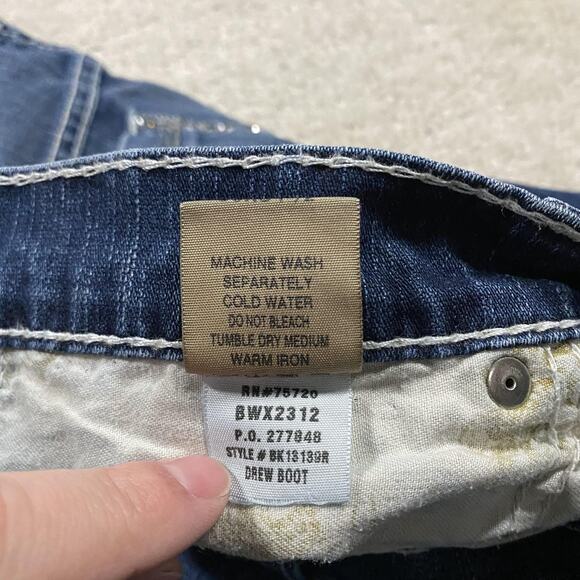 Y2K BKE Drew Boot Jeans Womens 30 Medium Wash Bootcut Stretch Denim Embellished - Picture 6 of 11